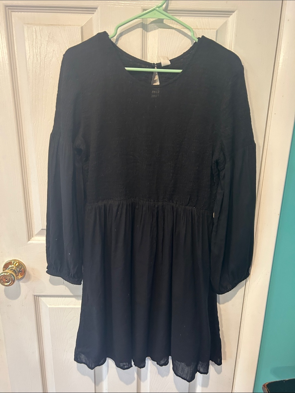 Old Navy Black Smocked Tunic Top